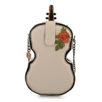 Mary Frances In Tune Ivory Pink Floral 3D Violin Handbag Crossbody Bag Purse NEW