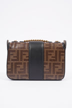 Fendi Double F Bag Brown / Black Coated Canvas Mini