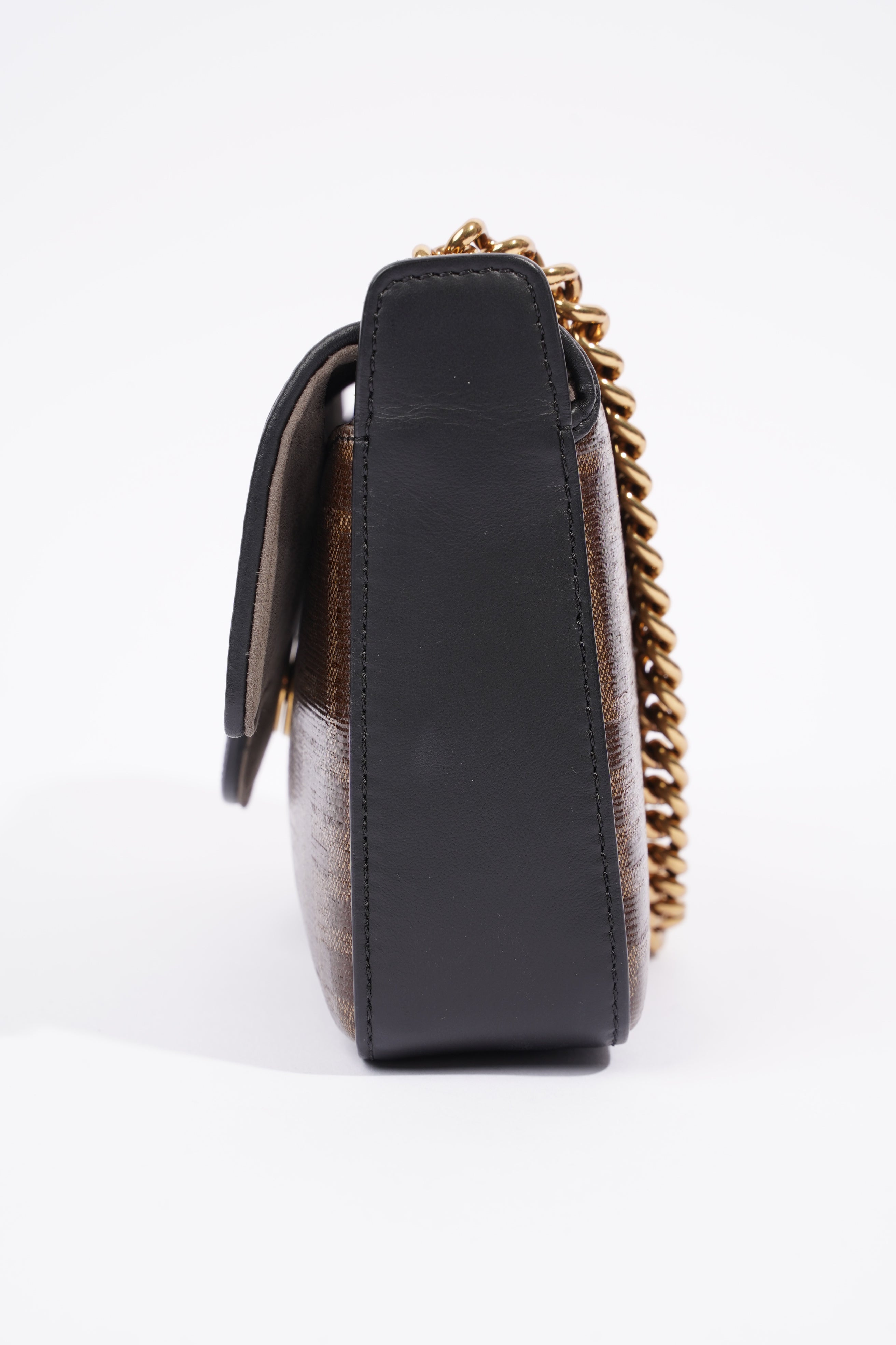 Fendi Double F Bag Brown / Black Coated Canvas Mini