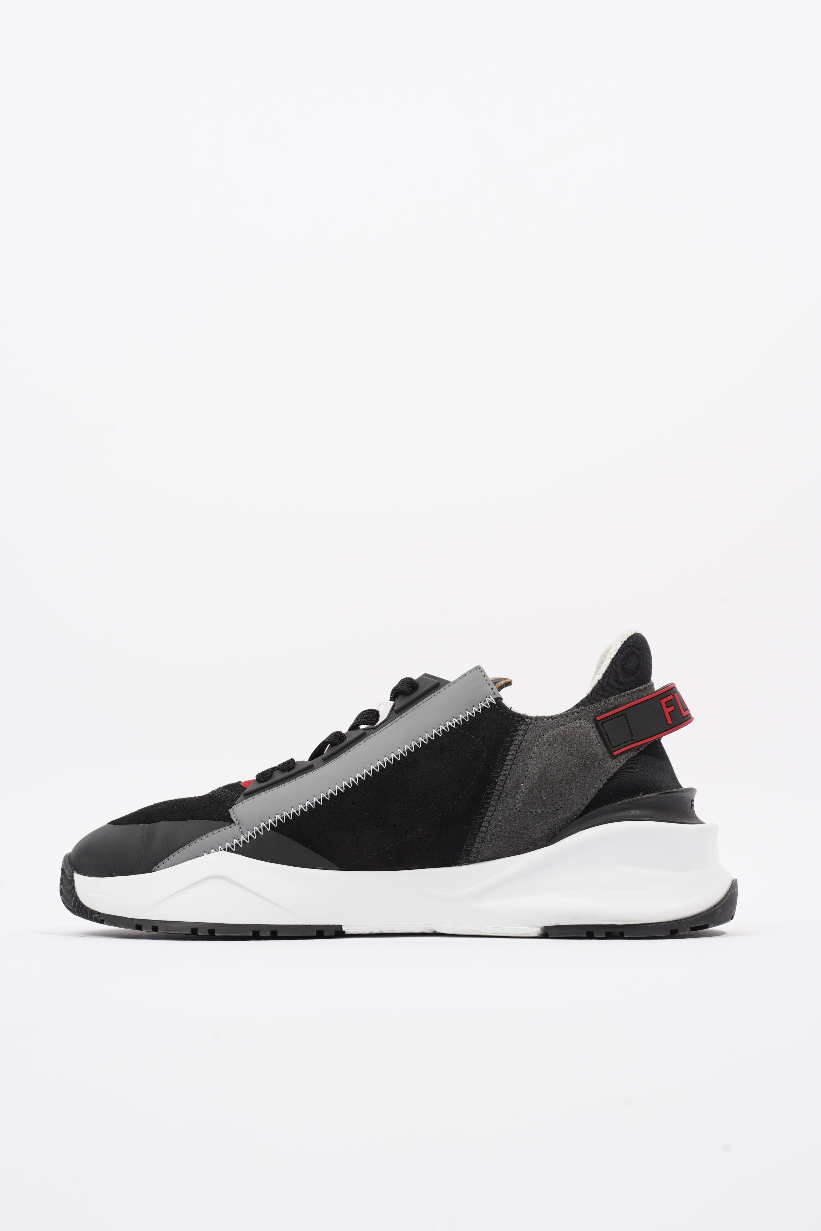 Fendi Flow Black / White / Red Suede EU 42.5 UK 8.5