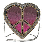 Mary Frances Love In Crossbody Heart Bag Zip Handbag Pink Gold Silver Purse NEW