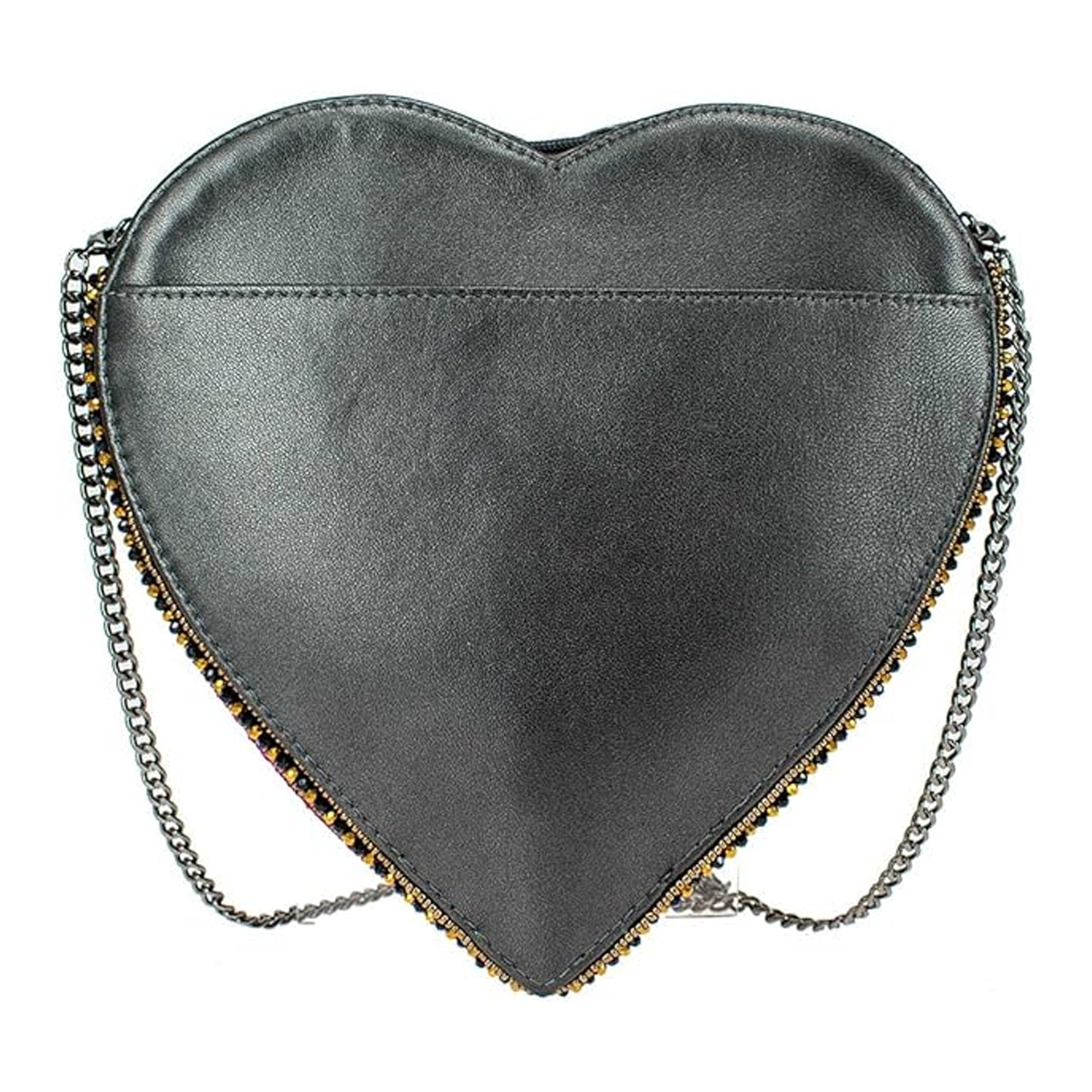 Mary Frances Love In Crossbody Heart Bag Zip Handbag Pink Gold Silver Purse NEW
