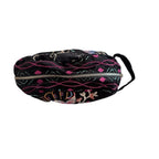 Johnny Was Colette Cotton Velvet Makeup Bag Floral Embroidered Cosmetic Handbag Black NEW