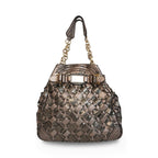 Versace Metallic Woven Hobo Bag