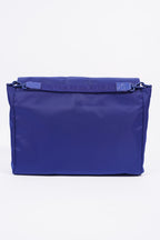 Fendi Baguette Messenger Bag Blue Nylon Large