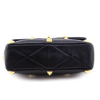 Valentino Black Nappa Large Roman Stud Shoulder Bag