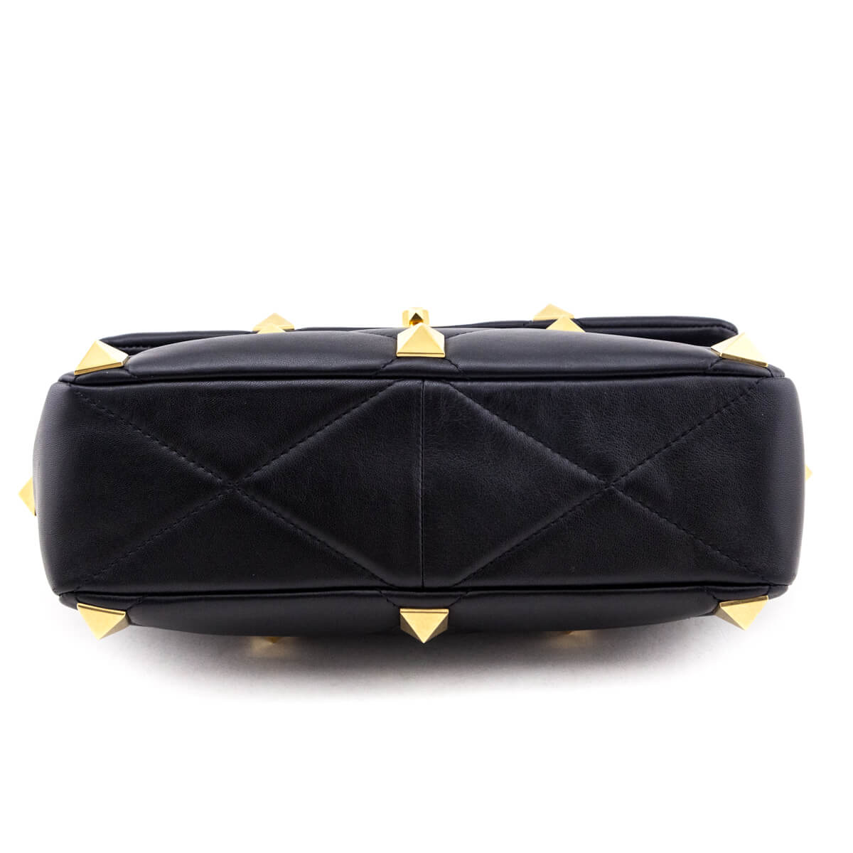 Valentino Black Nappa Large Roman Stud Shoulder Bag