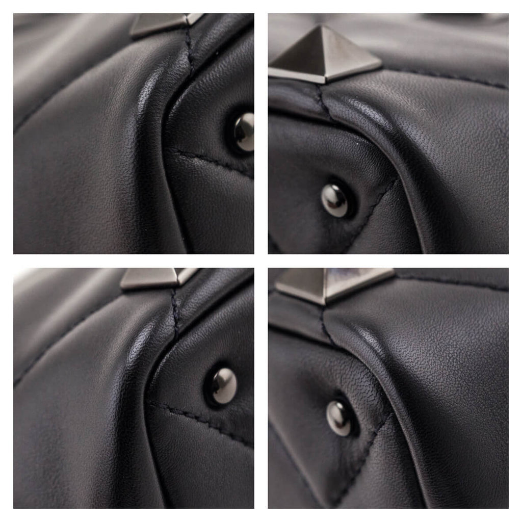 Valentino Black Nappa Monochrome Small Roman Stud The Handle Bag