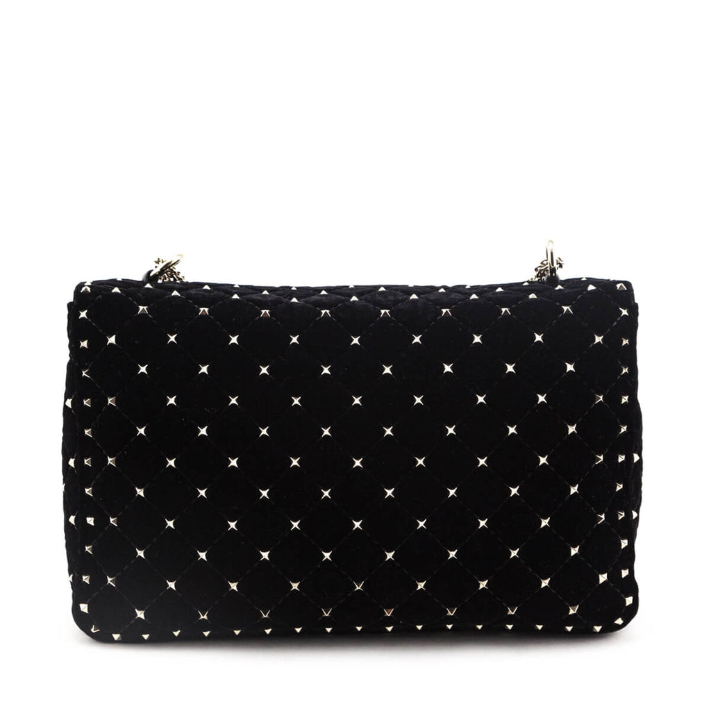 Valentino Black Velvet Large Rockstud Spike Bag