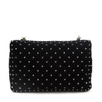 Valentino Black Velvet Large Rockstud Spike Bag
