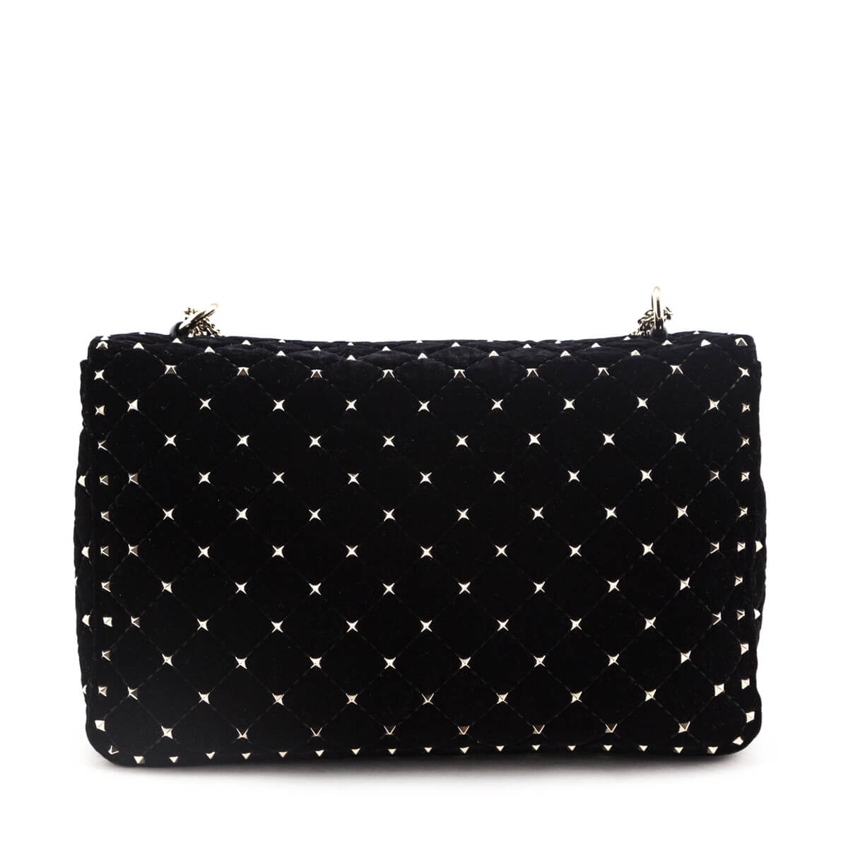 Valentino Black Velvet Large Rockstud Spike Bag