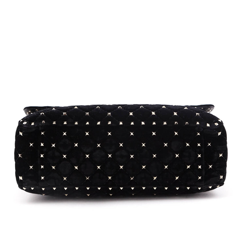 Valentino Black Velvet Large Rockstud Spike Bag