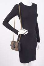 Fendi Double F Bag Brown / Black Coated Canvas Mini