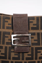 Fendi Double Flap Bag Brown Zucca Canvas