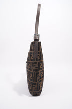 Fendi Double Flap Bag Brown Zucca Canvas