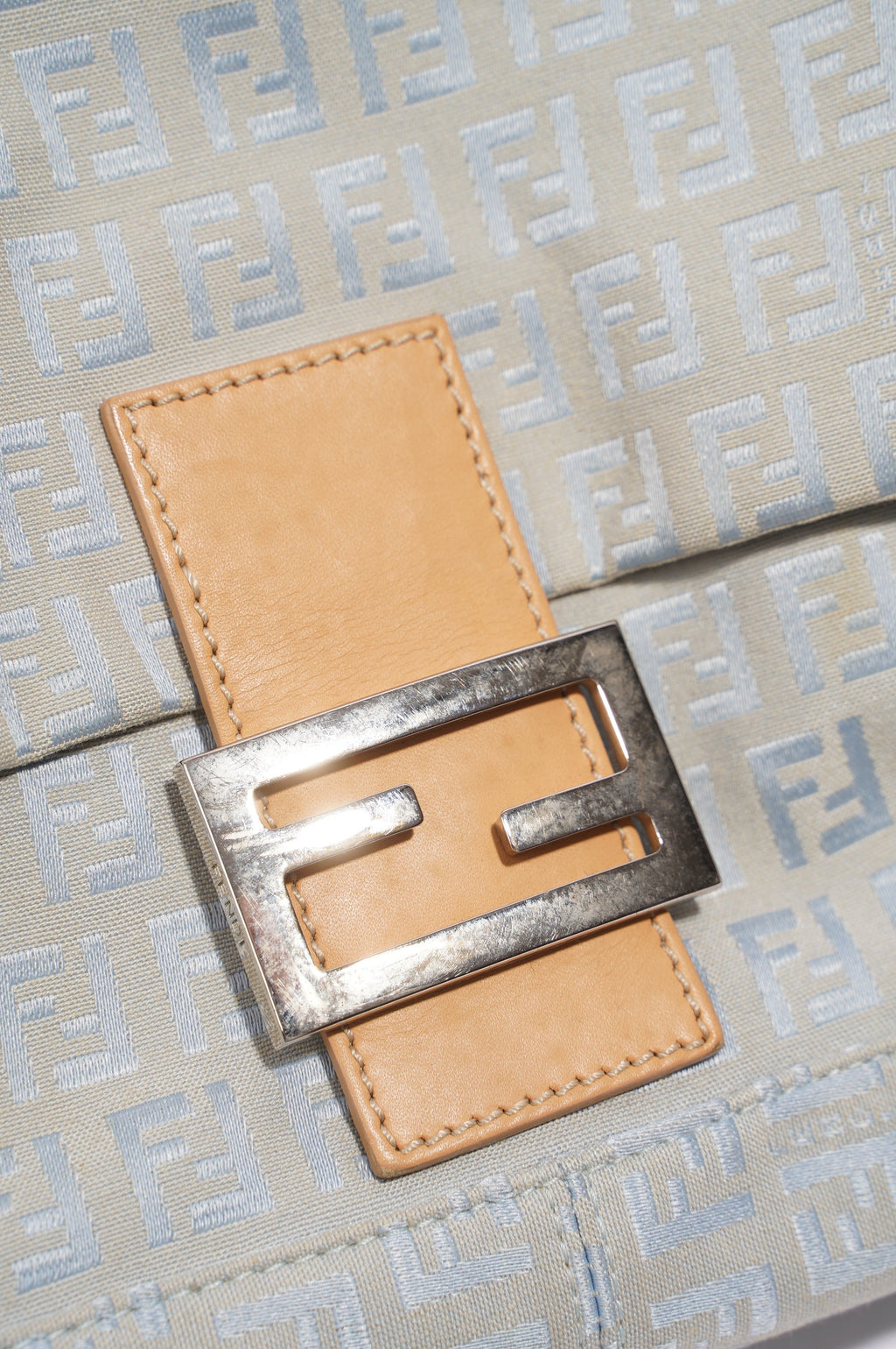 Fendi Mamma Zuccha Flap Bag Blue Canvas Small