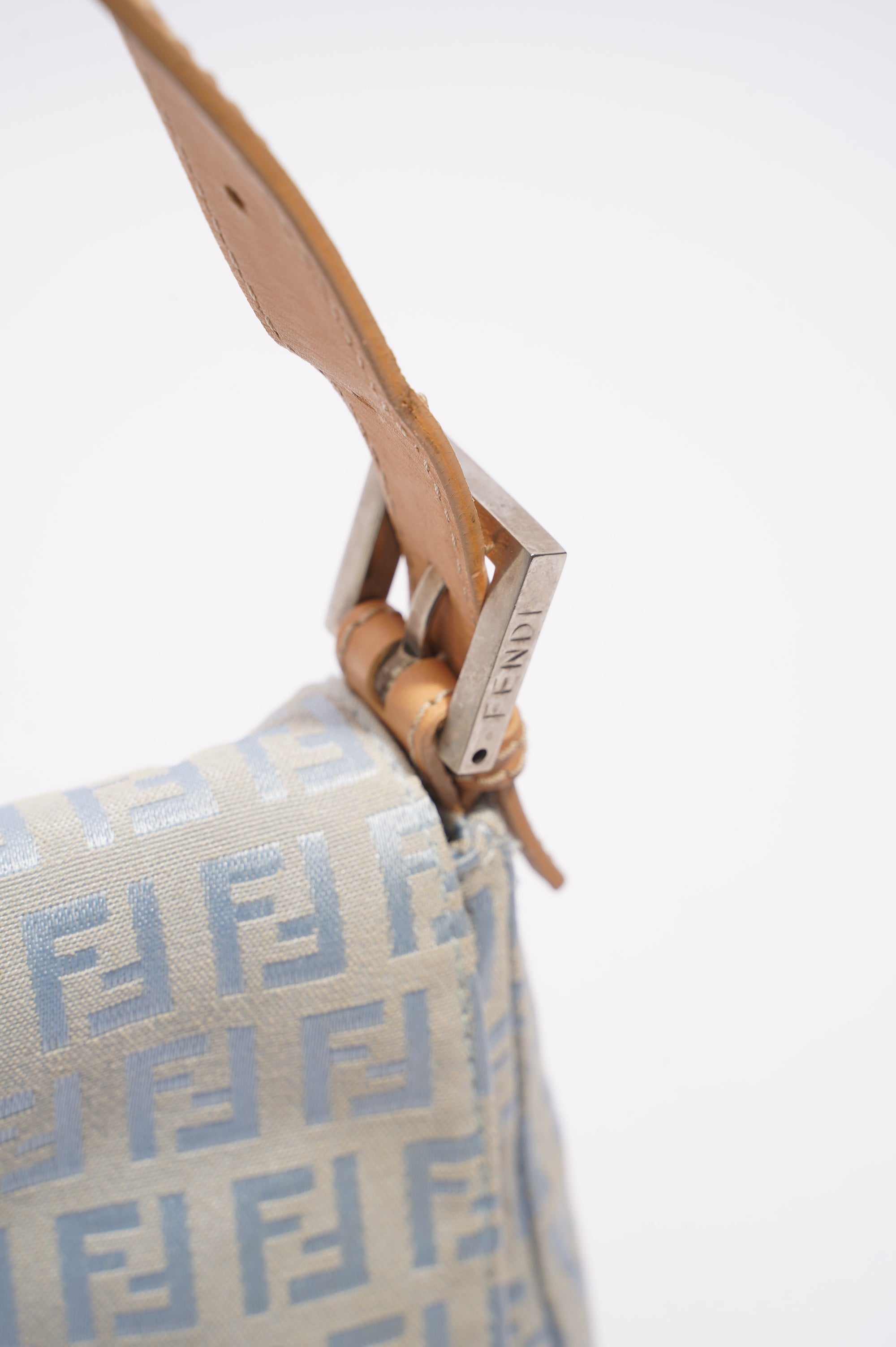 Fendi Mamma Zuccha Flap Bag Blue Canvas Small