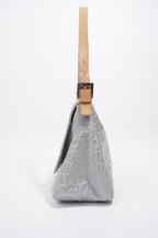 Fendi Mamma Zuccha Flap Bag Blue Canvas Small