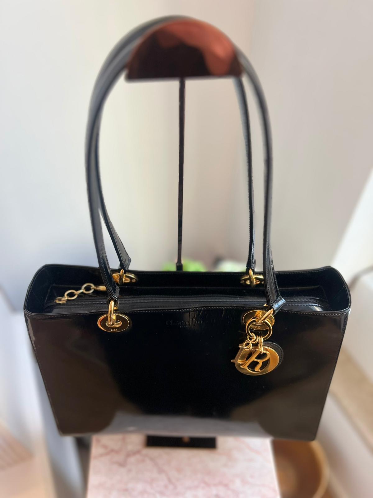 Christian Dior Black Vintage Large Lady Dior Tote Bag 2007