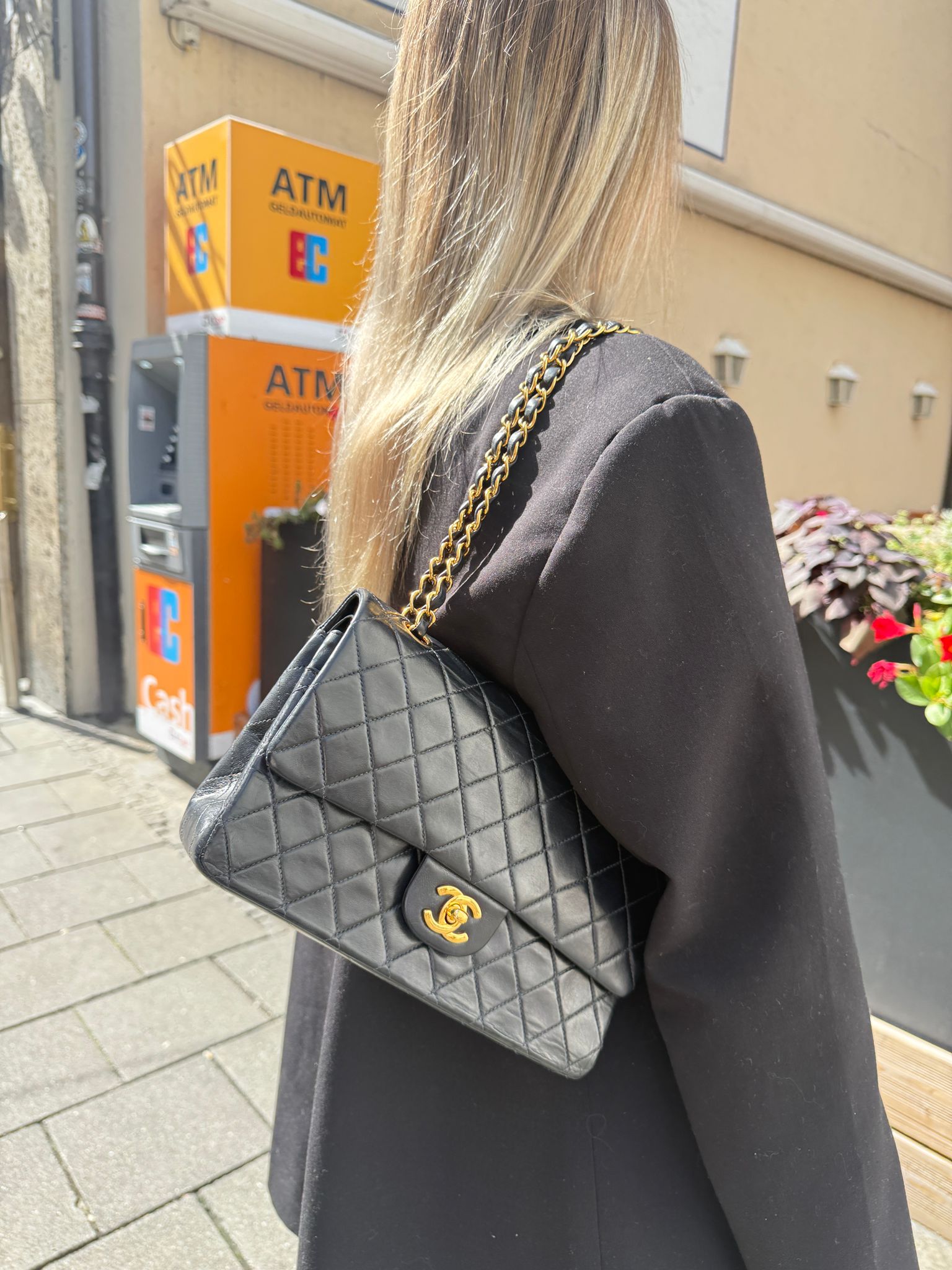 Chanel Vintage Black Timeless Classic Flap Bag 1990s