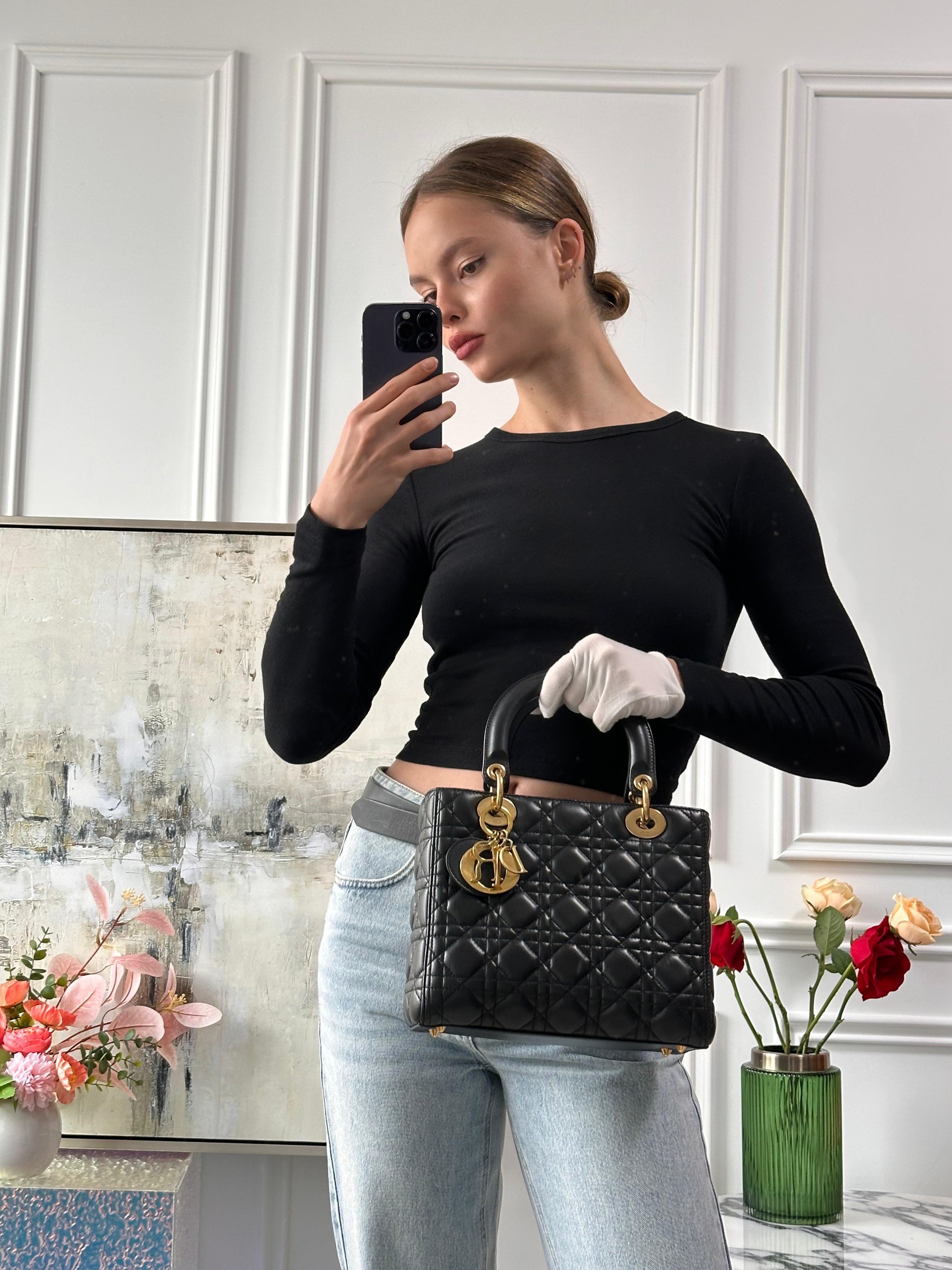 Dior Lady Dior Medium Bag Black Cannage classic