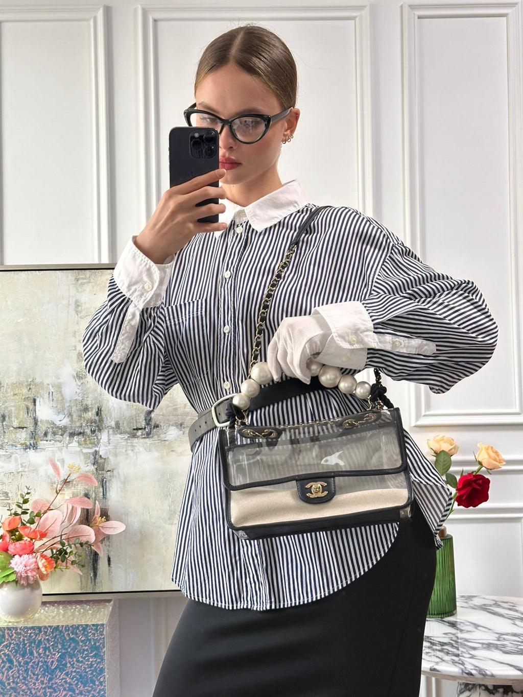 Chanel Sand By The Sea Classic Flap Bag Medium with Pearl Strap – 2018 Collection