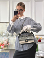 Chanel Sand By The Sea Classic Flap Bag Medium with Pearl Strap – 2018 Collection