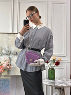 Chanel Large Heart Bag Purple Lambskin Gold Hardware 2022