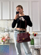 Chanel Vintage Timeless Tote Burgundy Red
