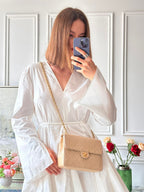 Chanel Vintage Classic Mini Square Bag Beige 24k Gold