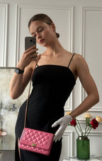 Chanel Boy Wallet on Chain (woc) Pink