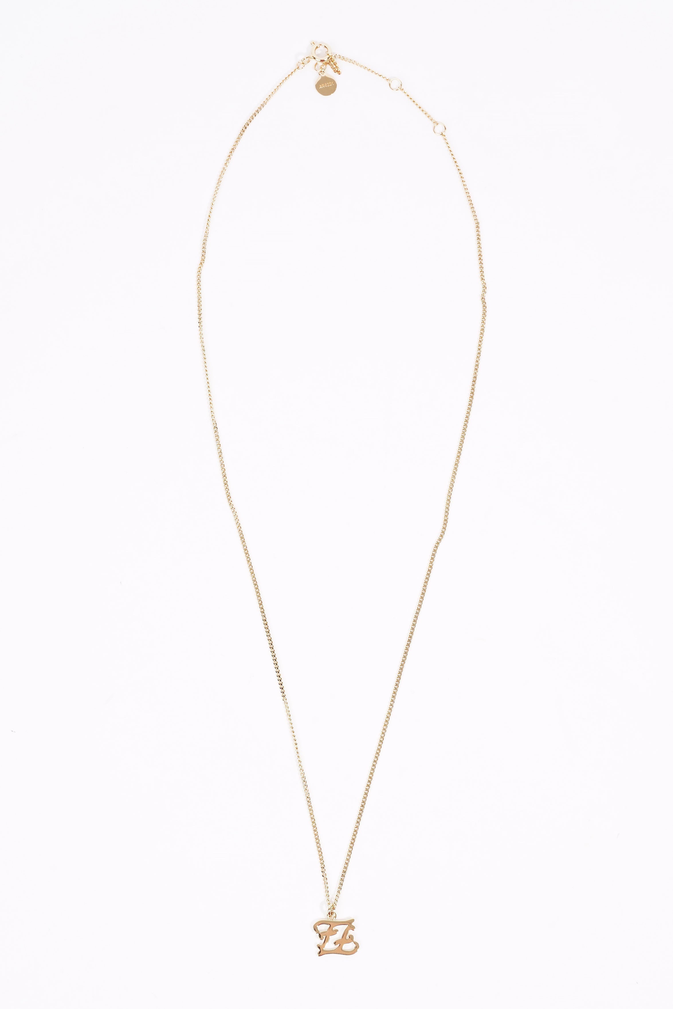 Fendi Karligraphy Necklace Gold Gold Plated