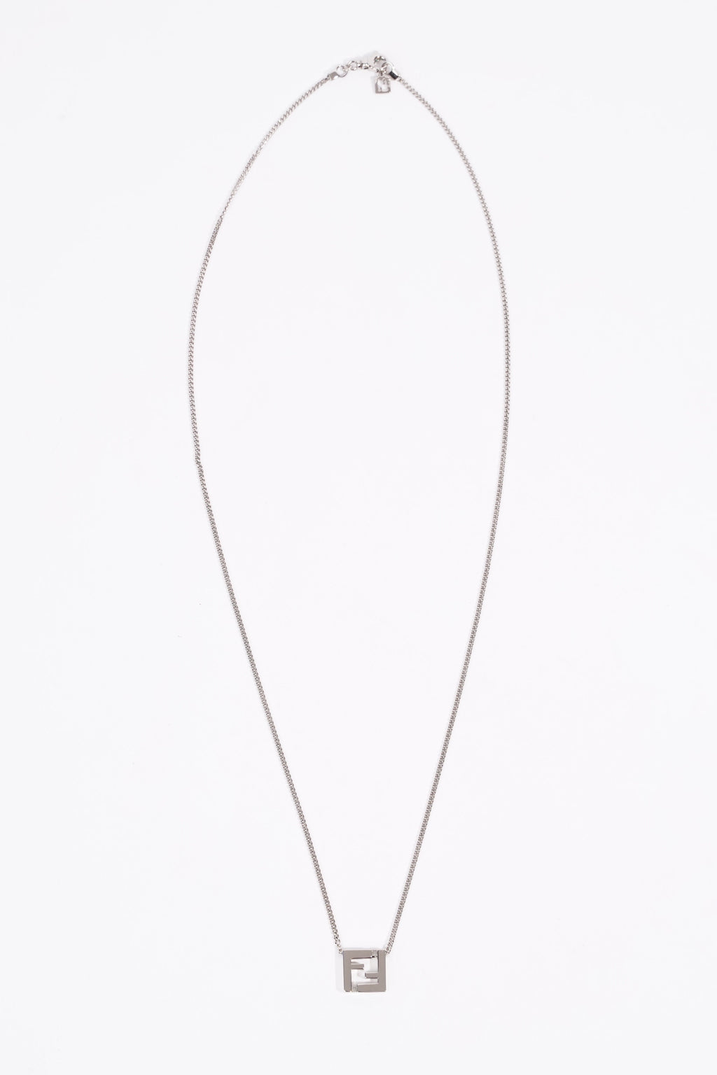 Fendi FF Pendant Necklace Silver Silver Sterling