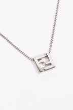 Fendi FF Pendant Necklace Silver Silver Sterling