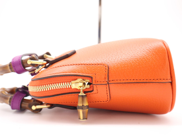 Gucci Diana Nm Bamboo Handle Tote Leather Orange Leather Handbag (Authentic Pre-Loved)