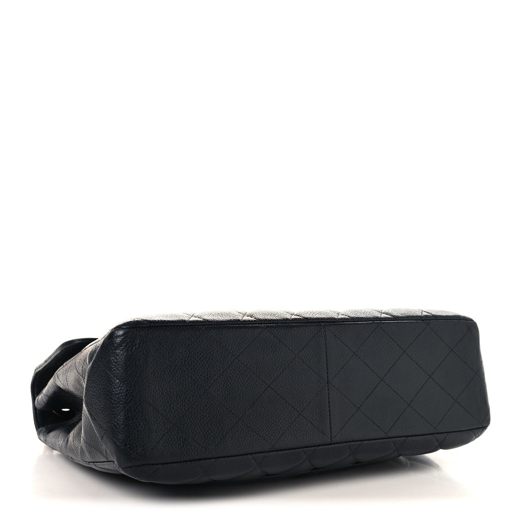 Caviar Jumbo Single Flap Black