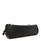 Grained Calfskin Stitched Urban Essentials Small Shopping Bag Black