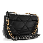 Goatskin Quilted Medium Chanel 19 Flap Black