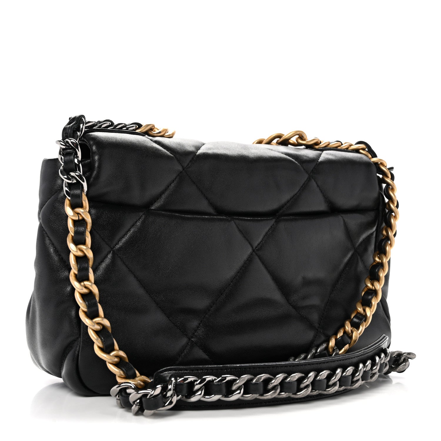 Goatskin Quilted Medium Chanel 19 Flap Black