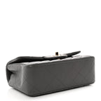 Lambskin Quilted Mini Rectangular Flap Dark Grey