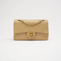 Chanel Vintage Beige Small Double Flap Bag 1991