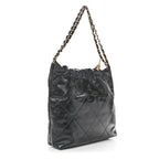 Shiny Calfskin Quilted Small Chanel 22 Black