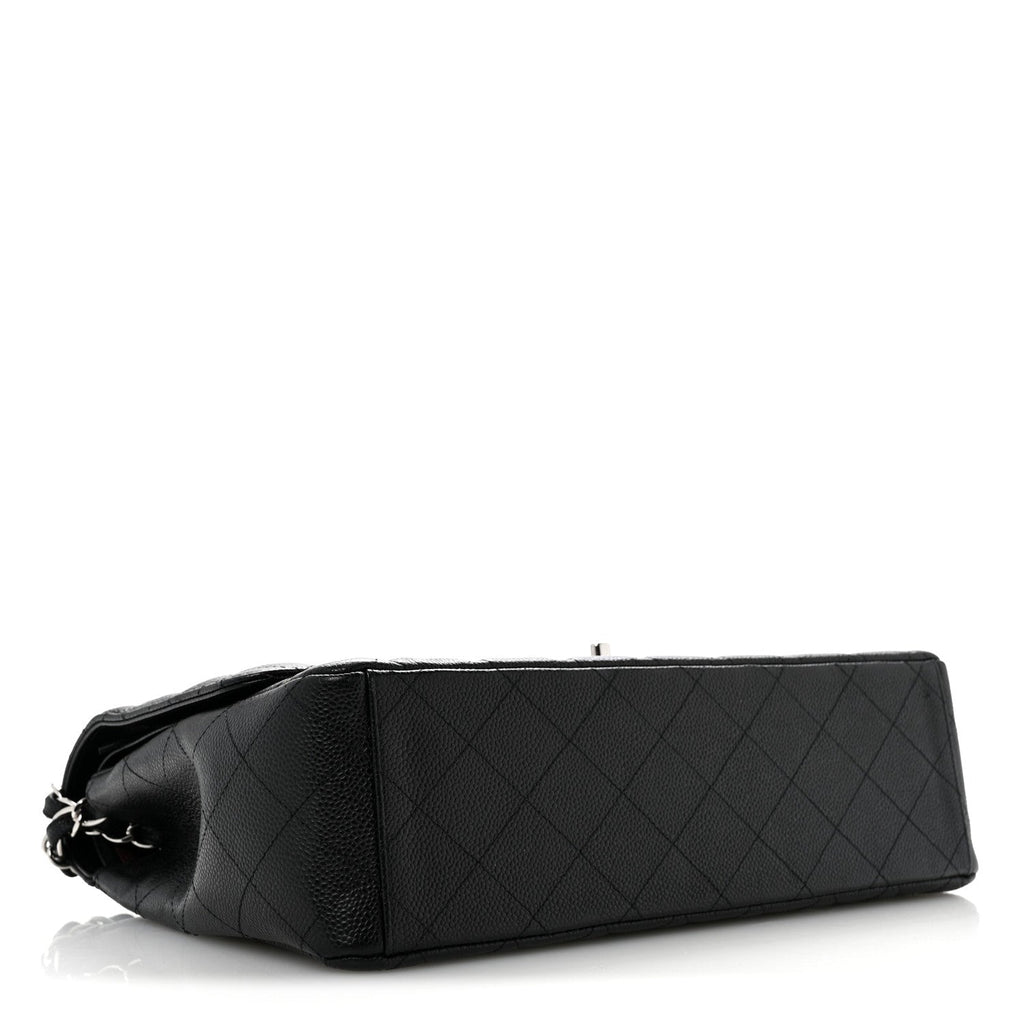 Caviar Quilted Maxi Double Flap Black