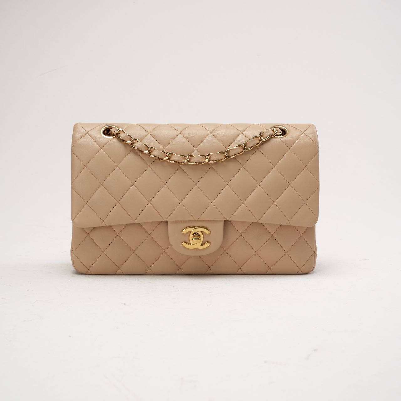 Chanel Timeless Medium Double Flap Lamb Beige 2011