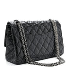 Metallic Calfskin Striped 2.55 Reissue 226 Flap Black