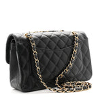 Caviar Quilted Small Double Flap Black