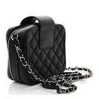Lambskin Quilted Mini CC Box Camera Bag Black