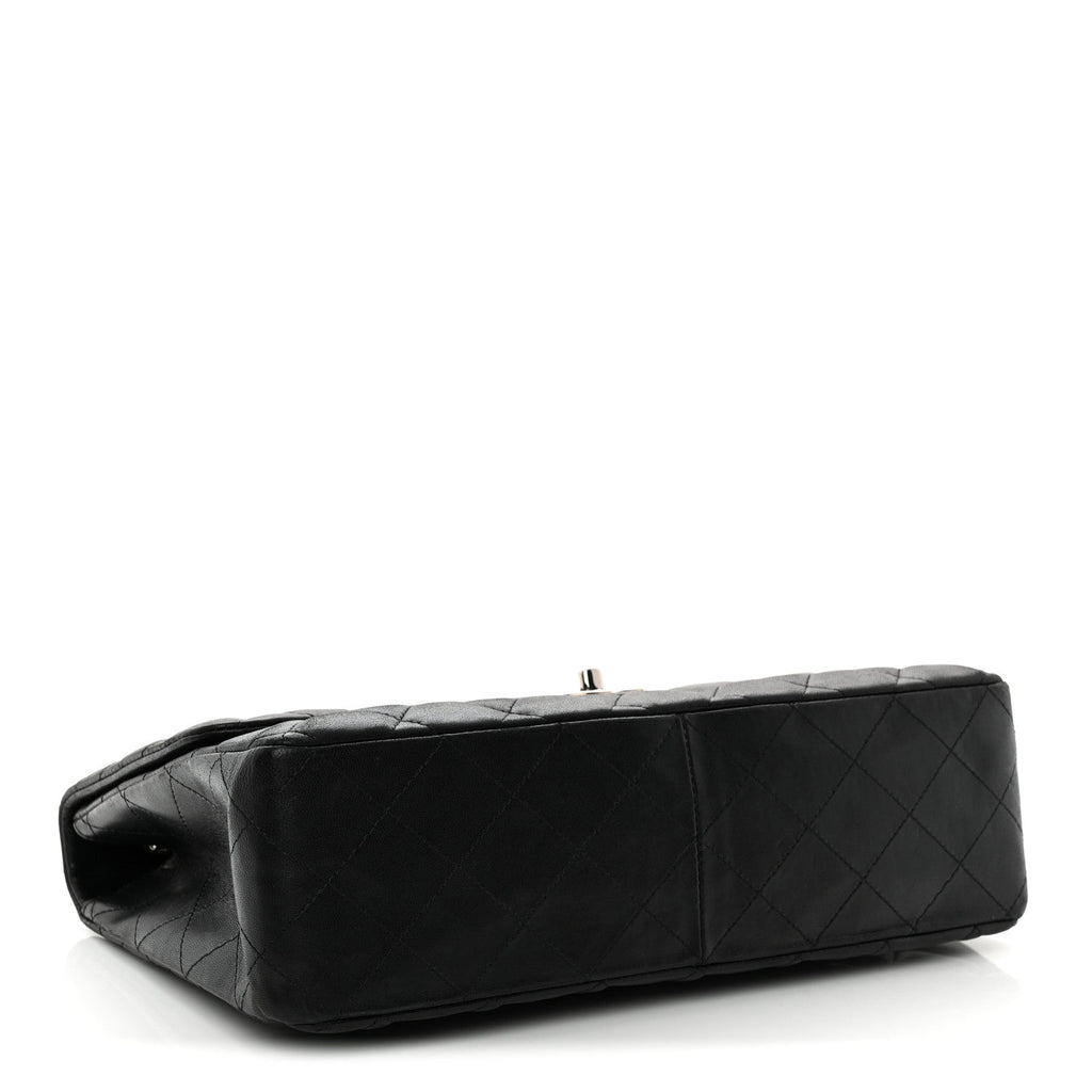 Lambskin Quilted Jumbo Single Flap Black