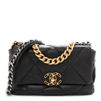 Lambskin Quilted Medium Chanel 19 Flap Black