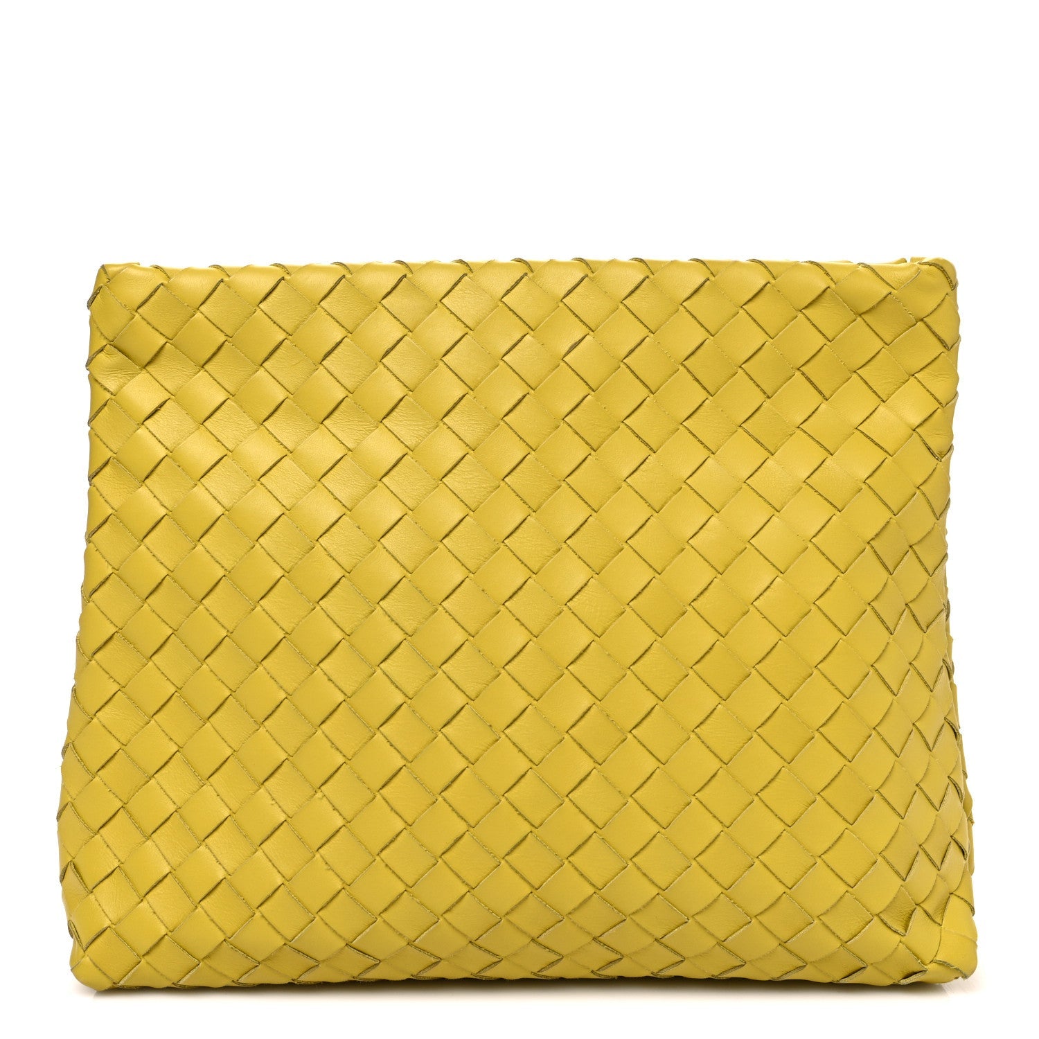 Nappa Intrecciato Fold Clutch Lemon